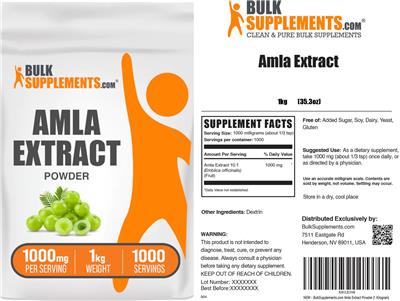 Photo of the BulkSupplements.com Amla Extract Powder 1000 mg label