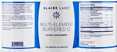 Photo of the Klaire Labs Multi-Element Buffered C label