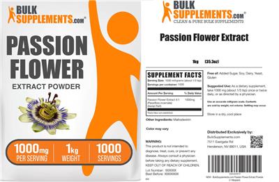 Photo of the BulkSupplements.com Passion Flower Extract label