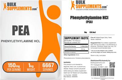 Photo of the BulkSupplements.com PEA 150 mg label