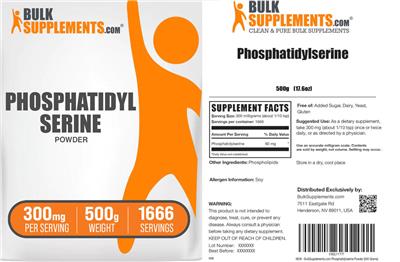 Photo of the BulkSupplements.com Phosphatidylserine Powder 300 mg label
