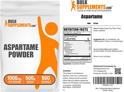 Originaletikett: Aspartame Powder 1000 mg