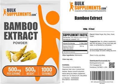 Photo of the BulkSupplements.com Bamboo Extract Powder 500 mg label