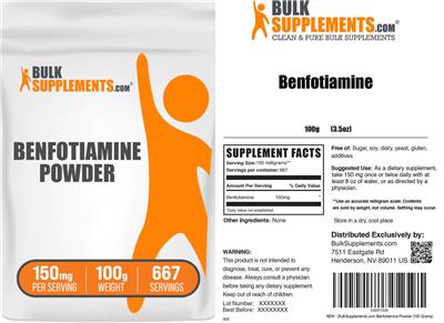Photo of the BulkSupplements.com Benfotiamine Powder 150 mg label