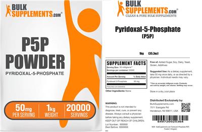 Photo of the BulkSupplements.com P5P Powder 50 mg label