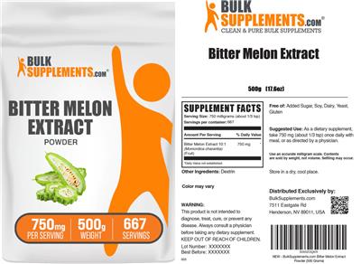 Photo of the BulkSupplements.com Bitter Melon Extract Powder 750 mg label