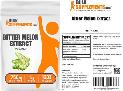 Photo of the BulkSupplements.com Bitter Melon Extract Powder 750 mg label