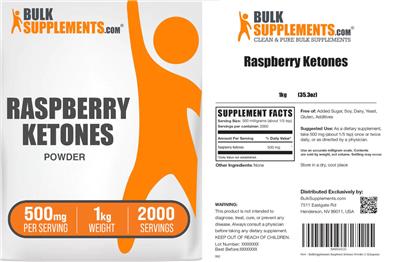Photo of the BulkSupplements.com Raspberry Ketones Powder 500 mg label