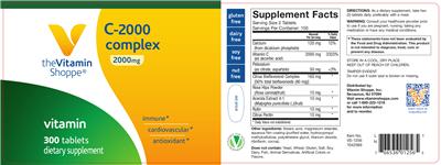 Photo of the The Vitamin Shoppe C-2000 Complex 2000 mg label