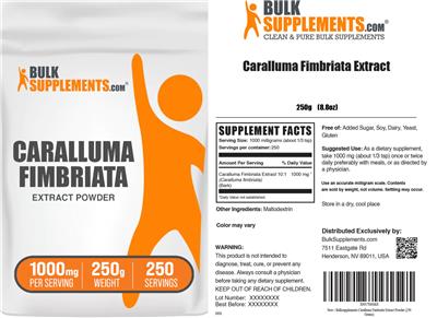 Photo of the BulkSupplements.com Caralluma fimbriata Extract Powder 1000 mg label
