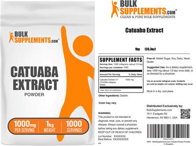 Photo of the BulkSupplements.com Catuaba Extract Powder 1000 mg label