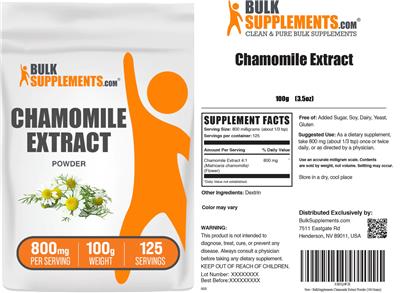 Photo of the BulkSupplements.com Chamomile Extract Powder 800 mg label