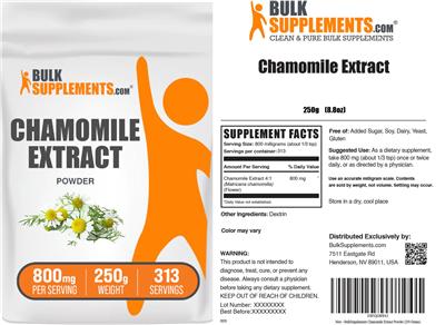 Photo of the BulkSupplements.com Chamomile Extract Powder 800 mg label