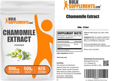 Photo of the BulkSupplements.com Chamomile Extract Powder 800 mg label