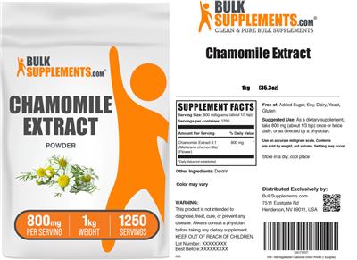 Photo of the BulkSupplements.com Chamomile Extract Powder 800 mg label