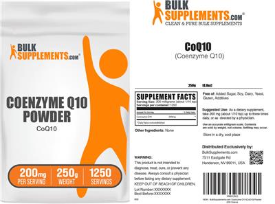 Photo of the BulkSupplements.com Coenzyme Q10 Powder 200 mg label