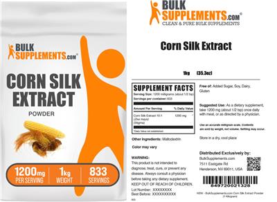 Photo of the BulkSupplements.com Corn Silk Extract label