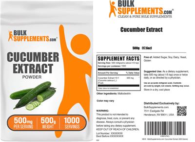 Photo of the BulkSupplements.com Cucumber Extract label