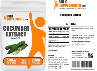 Photo of the BulkSupplements.com Cucumber Extract Powder 500 mg label