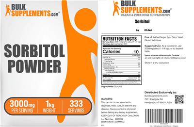 Photo of the BulkSupplements.com Sorbitol label