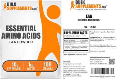Photo of the BulkSupplements.com EAA label