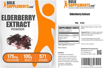Photo of the BulkSupplements.com Elderberry Extract label