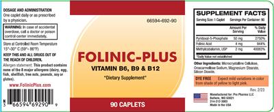 Photo of the Pro-Pharma Folinic-Plus label