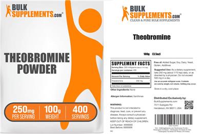 Photo of the BulkSupplements.com Theobromine Powder 250 mg label