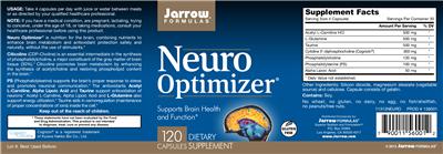 Photo of the Jarrow Formulas Neuro Optimizer label
