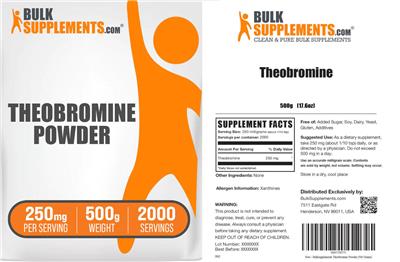 Photo of the BulkSupplements.com Theobromine Powder 250 mg label