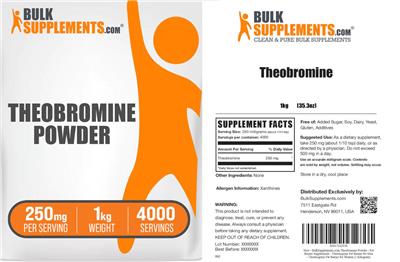 Photo of the BulkSupplements.com Theobromine Powder 250 mg label