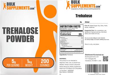 Photo of the BulkSupplements.com Trehalose label