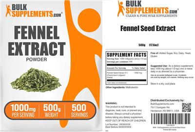 Photo of the BulkSupplements.com Fennel Seed Extract label
