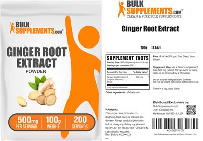 Photo of the BulkSupplements.com Ginger Root Extract label