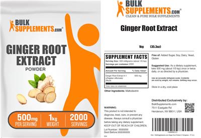 Photo of the BulkSupplements.com Ginger Root Extract label