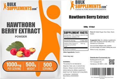 Photo of the BulkSupplements.com Hawthorn Berry Extract label