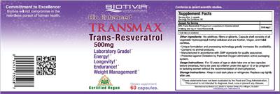 Photo of the Biotivia Transmax label