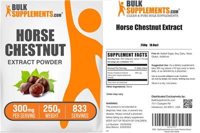 Photo of the BulkSupplements.com Horse Chestnut Extract Powder 300 mg label