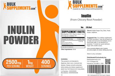 Photo of the BulkSupplements.com Inulin Powder 2500 mg label