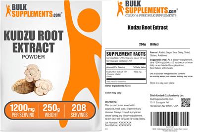 Photo of the BulkSupplements.com Kudzu Root Extract Powder 1200 mg label