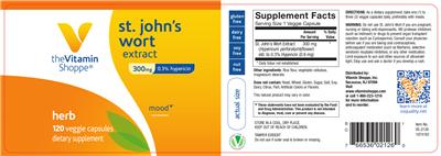 Photo of the The Vitamin Shoppe St. John's Wort Extract 300 mg label