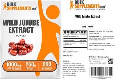 Photo of the BulkSupplements.com Wild Jujube Extract Powder 1000 mg label