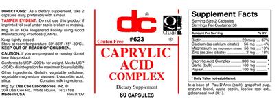 Photo of the DC Caprylic Acid Complex label