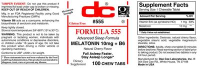 Photo of the DC Formula 555 Natural Cherry Flavor label