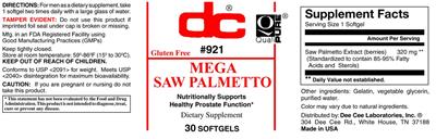 Photo of the DC Mega Saw Palmetto label