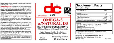 Photo of the DC Omega-3 w/Natural D3 label
