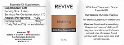 Photo of the Revive Nutmeg label