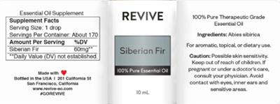 Photo of the Revive Siberian Fir label