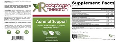 Photo of the Adaptogen Research Adrenal Support label