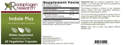 Photo of the Adaptogen Research Indole Plus label